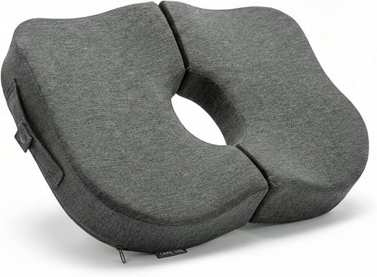 Cushy Tushy Tailbone Pain Relief Cushion - Premium Foldable Travel Tailbone Seat Cushion - for Relief of Lower Back, Sciatic, Butt and Tailbone Pain - Perfect for Home, Office & Driving