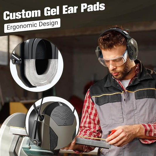 Electronic Shooting Ear Protection w/Gel Pads, 23dB NRR Active Noise Reduction & 3X Amplification Headset for Shooters