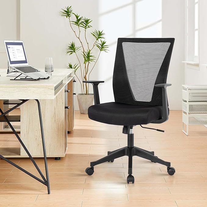 CLATINA Home Office Chair Ergonomic Desk Chair Mesh Computer Chairs with Armrests Executive Rolling Wheels Swivel Heavy Duty Chairs Office, Home, Black 10 Pack