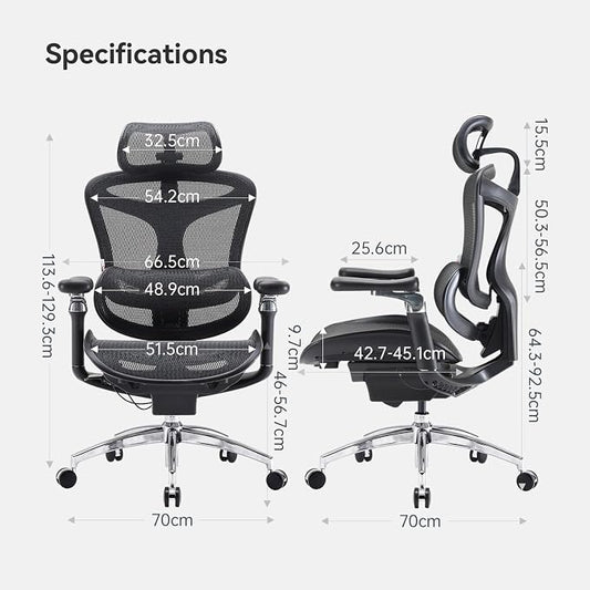 SIHOO Doro C300 Pro Ergonomic Office Chair with Ultra-Soft 6D Armrests, Dynamic Lumbar Support, Seat Depth Adjustment, Adjustable Backrest, Big and Tall Desk Chair 2 Packs (Black)
