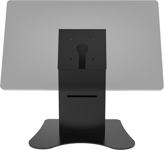 CTA Digital Tabletop VESA Mount with Printer Compartment VESA Compatible Desk Mount with Printer Shelf Compartment for Retail POS, Ordering Screens and More - Black - (ADD-PARAFPDM)