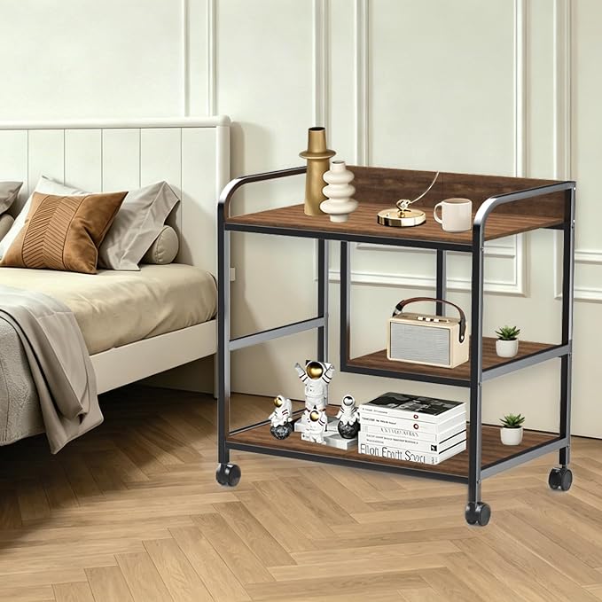 Printer Stand Large Storage for Office: Sturdy Steel Frame Mobile and Printer Table with Adjustable Storage Shelf - Easy Installation and Stability Design Table with Wheels for Scanners Paper File