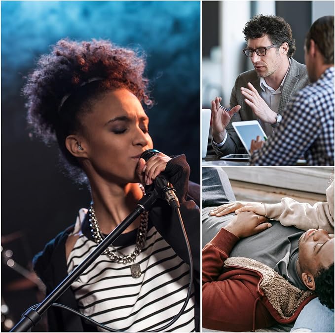 BNU Ear Plugs for Concerts, 2 Pairs 25-35dB Noise Cancelling Earplugs for Work, Motorcycle Reusable High Fidelity Noise Reduction Ear Plugs with 6 Pair Silicon and Memory Foam Tips in S/M/L, Black