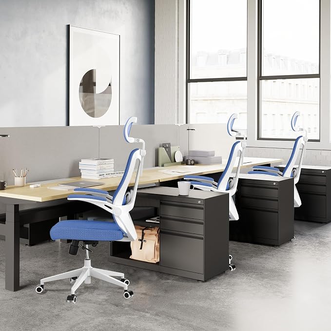balmstar Ergonomic Office Chair Desk Chair - Mesh Computer Chair with 360° Swivel Wheels, Adjustable 90-130° Recline & Lumbar Support for Home Office, Supports up to 350lbs for Women, Teens