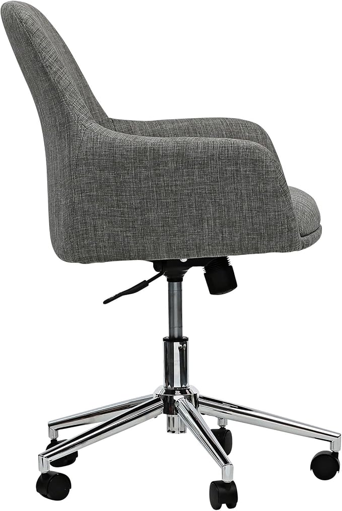 Workspace by Alera Mid-Century Task Chair, Supports Up to 275 lb, 18.9" to 22.24" Seat Height, Gray Seat, Gray Back