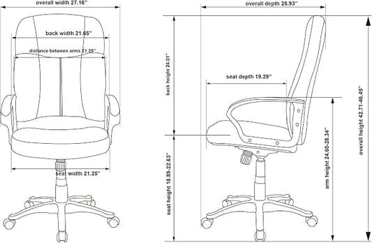 Lorell Chadwick Executive Leather Black High-Back Chair