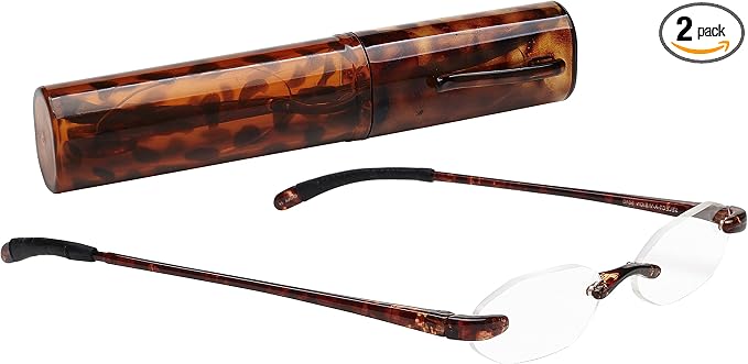 SAV Eyewear Unisex Flexi Lights Reading Glasses, 5000 Demi Brown +1.25 Power