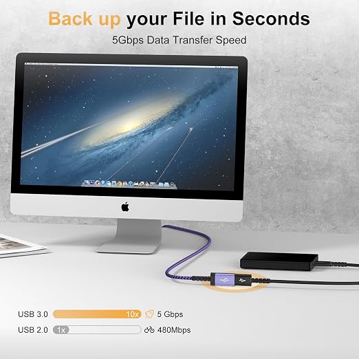 USB Extension Cable,10FT USB3.0 Extender USBA Extension Cord USB Male to Female 5Gbps Fast Data Transfer for PC,Computer,Flash Drive,Keyboard,Mouse,Hard Drive,Printer,Webcam,Headset,USB Hubs,Camera