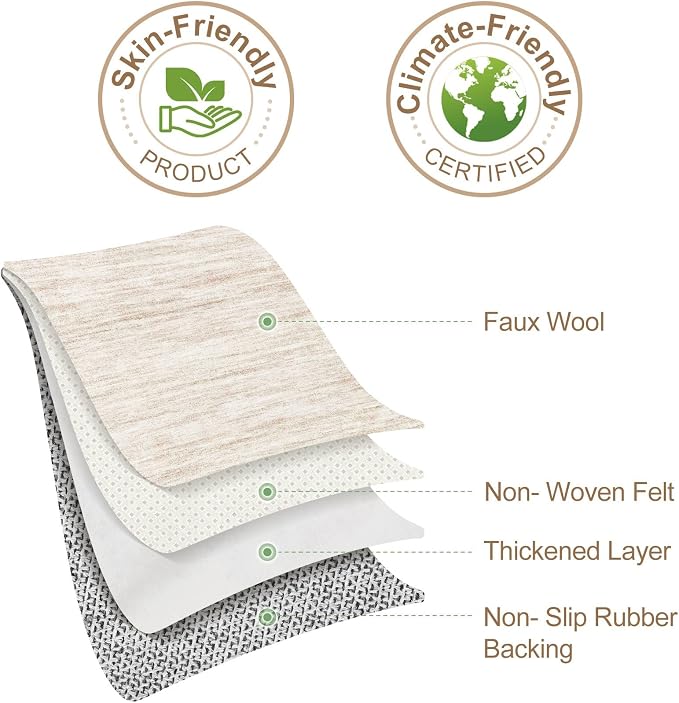 Nakagishi 6X9 Area Rugs Living Room: Washable Large Vintage Rug Neutral Non-Slip Soft Stain Resistant Indoor Carpet for Bedroom Nursery Dining Room Office Playroom - Beige-01
