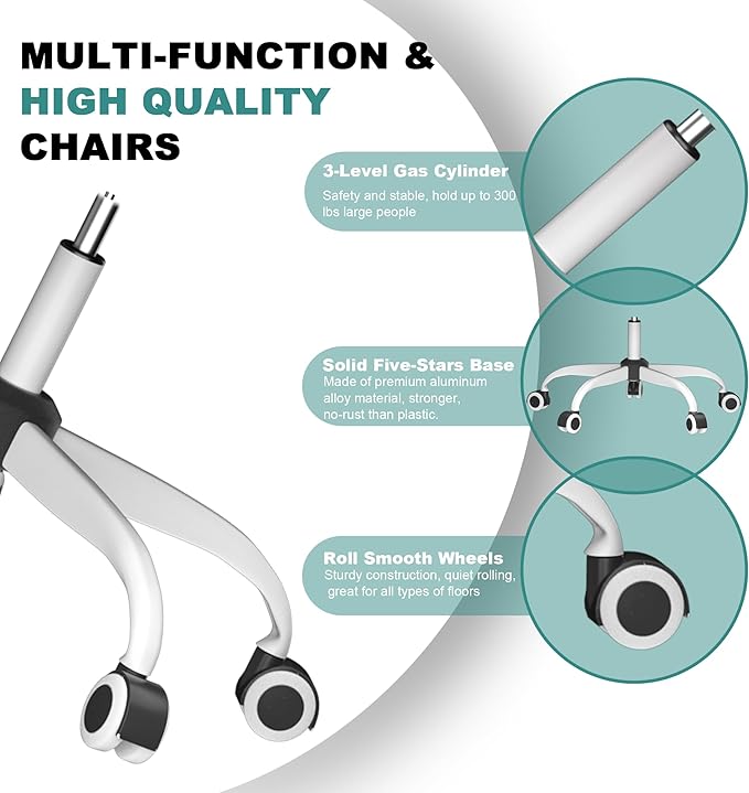Mimoglad Office Chair, Comfy Desk Chair - High Back Ergonomic Computer Chair with Adjustable Lumbar Support & Headrest, Flip-up Armrests for Guitar Playing, Swivel Task Chair for Home and Office