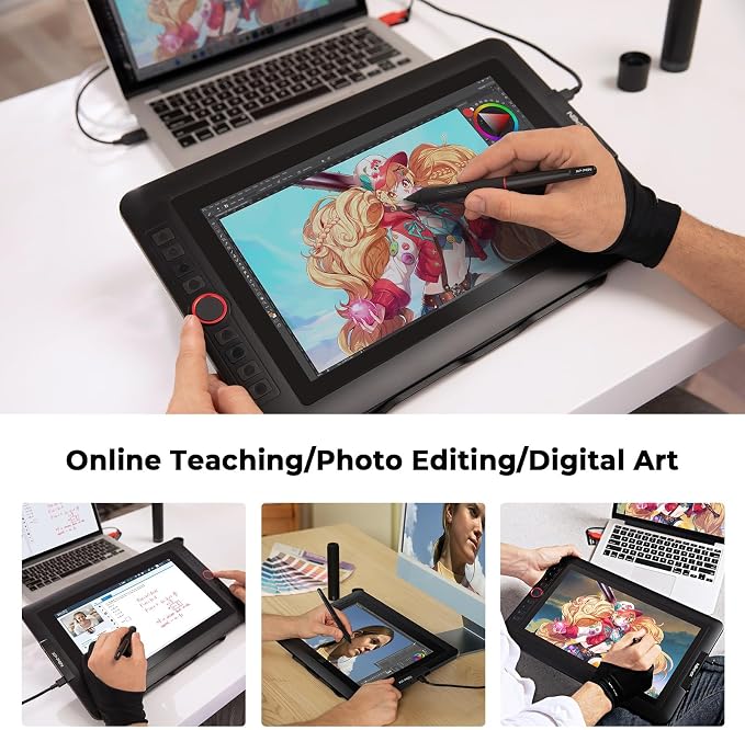 XPPen Drawing Tablet with Screen Full-Laminated Graphics Drawing Monitor Artist13.3 Pro Graphics Tablet with Adjustable Stand and 8 Shortcut Keys (16384 Levels Pen Pressure, 123% sRGB)