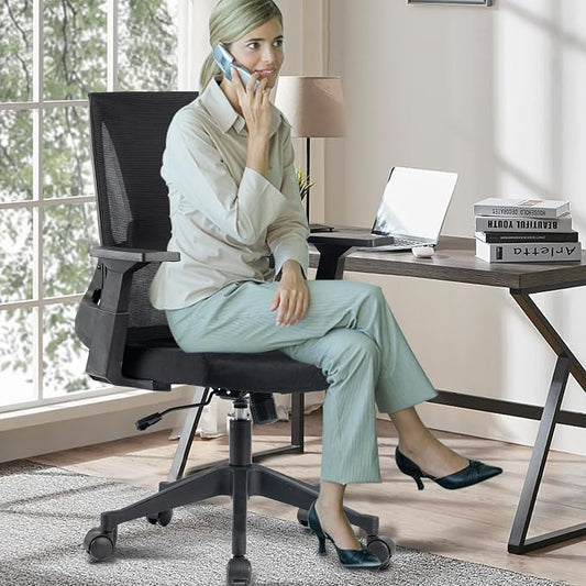 CLATINA 500lbs Big and Tall Office Chair Heavy Duty Mesh Ergonomic Computer Chairs with Adjustable Lumbar Support and Wide Comfy Seat for Home Office Conference Heavy People, Black, 10 Pack