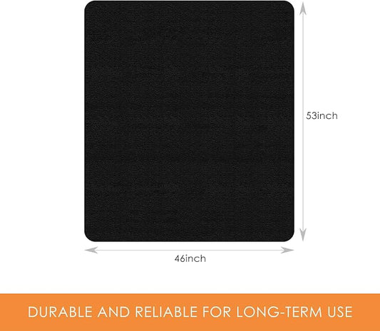Kuyal Chair mat for Hardwood Floor 46 x 53 inches Rectangle Floor Mats Wood/Tile Protection Mat for Office & Home, Black