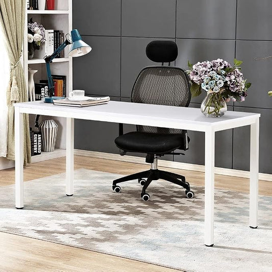 SogesHome 63inches Computer Desk PC Desk Office Desk Workstation for Home Office Use Writing Table, White