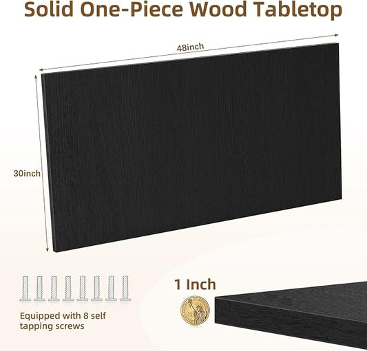 Universal Solid One-Piece Wood Table Top, 48"x30"x1" Workbench Top - Rectangular Particle Board for Standing Desk, Home Office Desk Countertop DlY, Washer Dryer, Coffee, Bar Tabletop