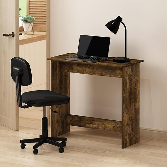 Furinno Simplistic 31-Inch Rustic Brown Computer Desk, Small Office Desk, Rectangular Home Office Desk with Drawers, Gaming Desk for Home Office, Bedroom, Study Room, Amber Pine