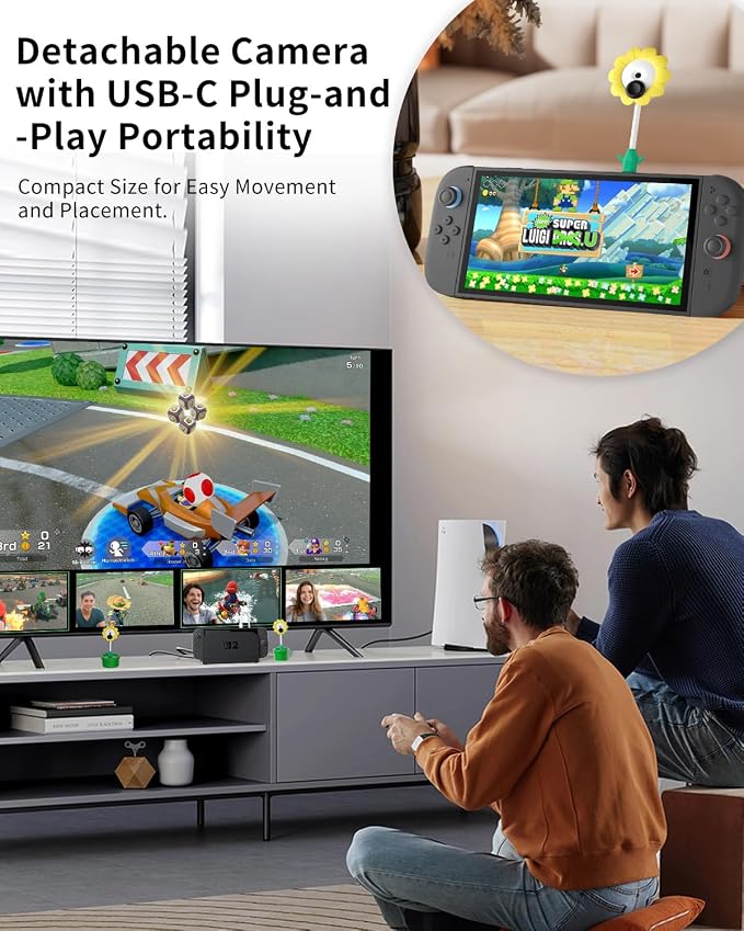 HD Camera for Switch 2, USB Video Camera for Nintendo Switch 2 | Video Game Camera for Switch 2, Privacy Sliding Lens Cover, Plug and Play, Auto Recognition, Cute Lollipop Design