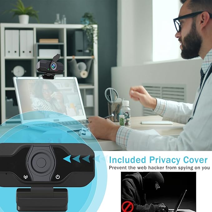 XPCAM USB C Webcam for PC/Laptop/Desktop Computer Camera with Microphone | Plug & Play USB Webcam with Tripod/Cover, Auto Light Correction, Fixed Focus,Web camera for Zoom Conference/Twitch Streaming