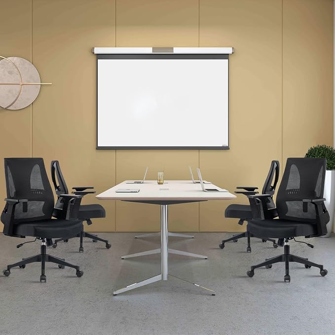 CLATINA 500lbs Big and Tall Office Chair Heavy Duty Mesh Ergonomic Computer Chairs with Adjustable Lumbar Support and Wide Comfy Seat for Home Office Conference Heavy People, Black, 6 Pack