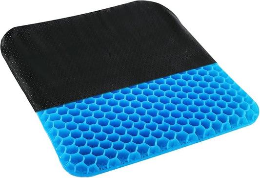 Yimiyaa Gel Seat Cushion, Double Thick Egg Gel Cushion for Pressure Pain Relief, Breathable Wheelchair Cushion Chair Pads for Car Seat Office Chair Blue