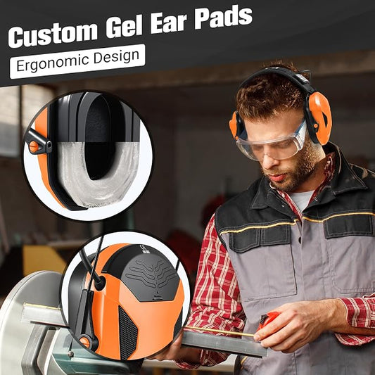 Electronic Shooting Ear Protection w/Gel Pads, 23dB NRR Active Noise Reduction & 3X Amplification Headset for Shooters