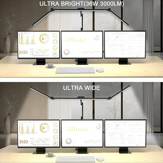 Omorepa 36W 3000LM Ultra Bright Architect Desk Lamp with Base, 47.4Inches Wide Tall Overhead Desk Light for Home Office, Dimmable Table Light with Remote for Desktop Working,Drafting,Reading