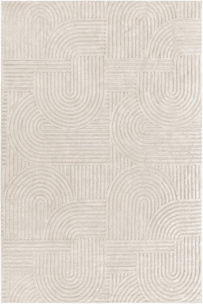 Pauwer 6x9 Washable Area Rugs for Living Room Modern Beige Solid Color Soft Fluffy Rugs for Bedroom Non Slip Boho Accent Indoor Mat Floor Carpet Cover for Kids Room Dining Room Kitchen Office