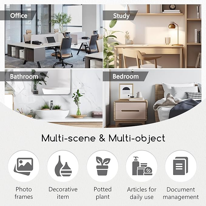 Jerry & Maggie Desktop Organizer Office Storage Rack Adjustable Wood Display Shelf Free Style Double H, Multi-Functional Mini Bookshelf for Desk Natural Stand (White Wood Tone/2 Pack)