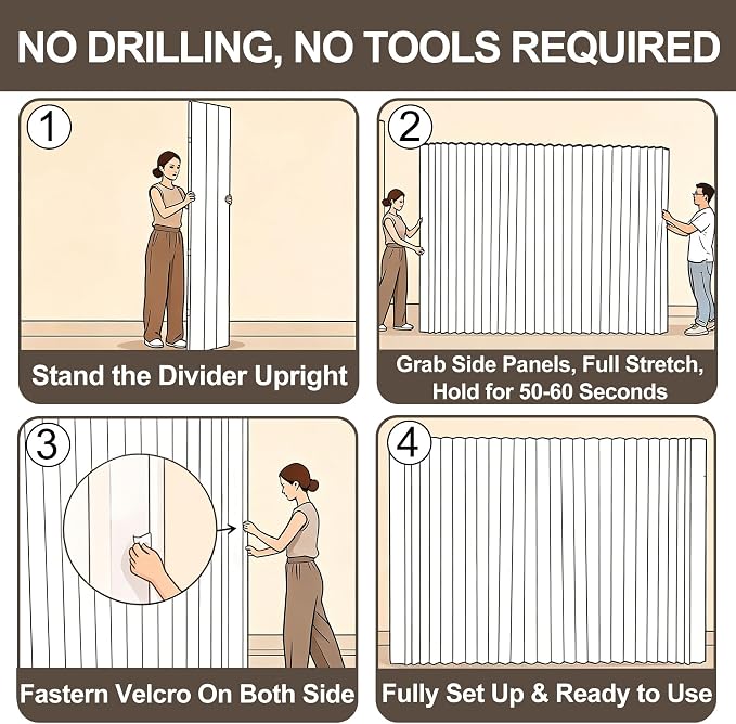 Modern Folding Room Divider for Space Separation, 5.2ft Tall Honeycomb Accordion Privacy Screen, Kraft Paper Portable Freestanding Partition Wall, No Drilling (Style-C, L157.5 x H78.7 Inch)