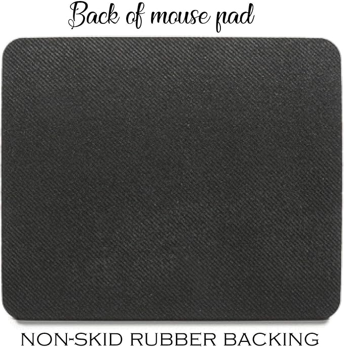 Custom Designed Mousepad with Your Name – You pick the Font – Personalized with Name, Initial or Monogram – Watercolor Floral Rustic Wood Design - 7.75" x 9.25" x .10"