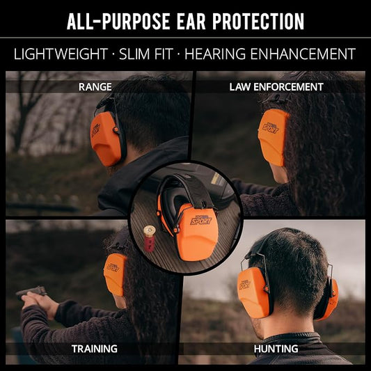 ISOtunes DEFY Slim Passive Earmuffs: Noise Isolating Over-Ear Hearing Protection with Foam Cushions, and Adjustable Headband