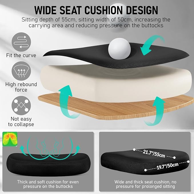 BESTFAIR High Back Ergonomic Office Chair, Breathable Mesh Desk Chair with Lumbar Support, Adjustable Headrest, Flip-up Armrests, Computer Gaming Chair, (White)