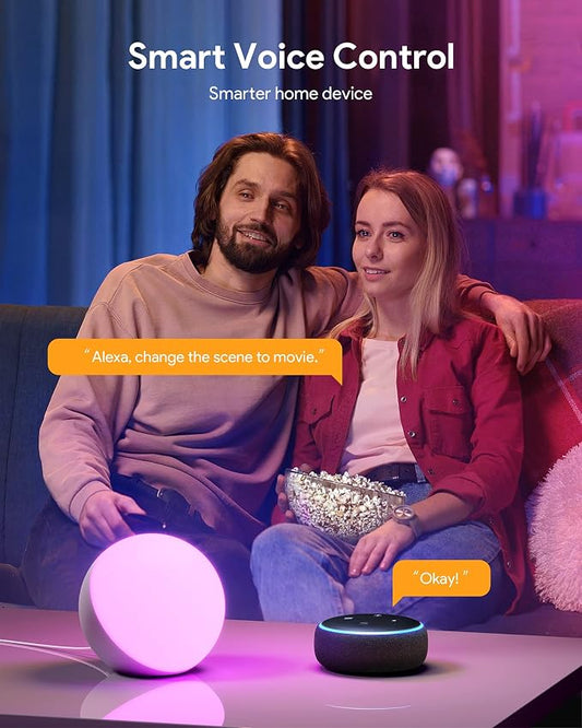 Hifree Smart Table Lamp, Dimmable Desk Lamp with App/Voice Control, LED RGB Color Changing Touch Lamp, Night Lamp for Bedroom Compatible with Alexa