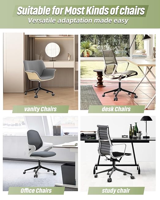Sytopia 24''(60cm) Criss Cross Home Office Swivel Chair Base Replacement with Rubber Casters, Heavy Duty Desk Chair Reinforced Metal Leg, Universal Caster and Gas Cylinder Size, Matte Black