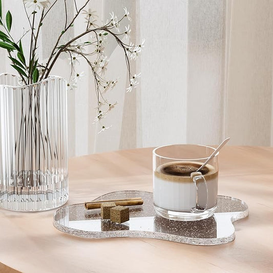Acrylic Coaster Decorative Plates, Irregular Bar Drink Coaster,Perfect for Tabletop Protection and Accessories Display.