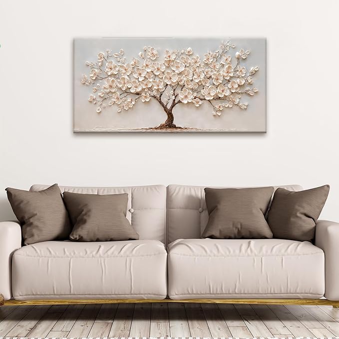 Canvas Art Wall Decor Modern Wall Art Pictures For Living Room Artwork for Walls Botanical Flower Wall Art Tree Of Life Wall Art Canvas Wall Art Decor Home Kitchen Office Wall Decoration 20" X 40"