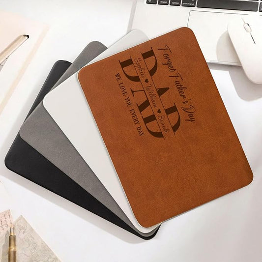 Personalized Leather Charging Mat, Dad Forget Father's Day We Love You Everyday, Wireless Charging Desk Mat, Custom Dad Gift, Fathers Day Gift for Dad, Papa, Grandpa, Daddy 1
