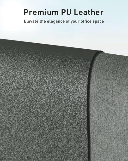 Aothia Faux Leather Desk Mat - Large Mouse Pad, Non-Slip PU Leather Blotter, Waterproof Writing Surface for Office and Home (Jungle Green, 42" x 17")