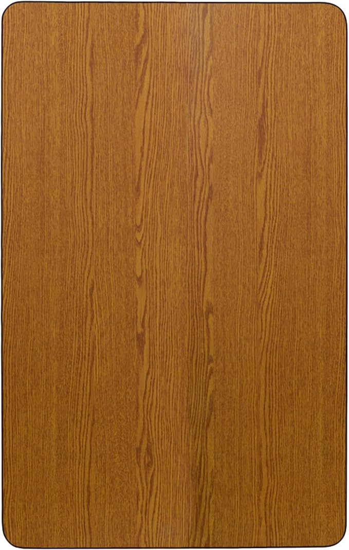 Flash Furniture 24''W x 48''L Rectangular Oak Thermal Laminate Activity Table - Standard Height Adjustable Legs