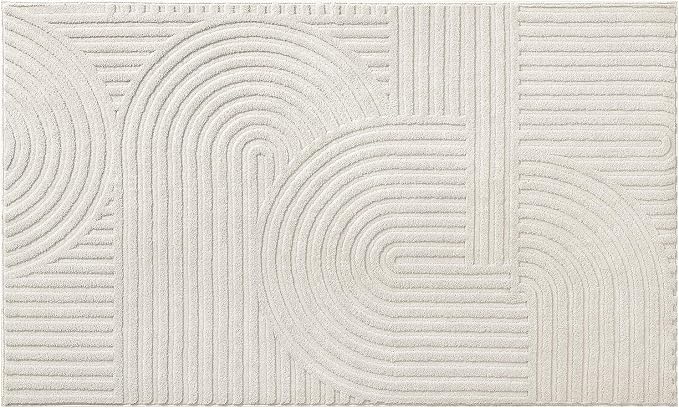 Pauwer 3x5 Washable Area Rugs for Living Room Modern Beige Solid Color Soft Fluffy Rugs for Bedroom Non Slip Boho Accent Indoor Mat Floor Carpet Cover for Kids Room Dining Room Kitchen Office, Beige