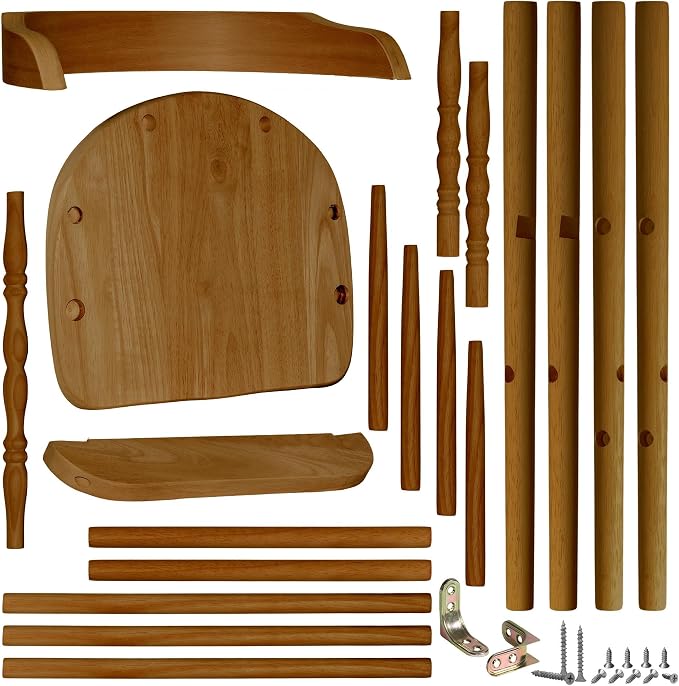 Sargents Sons Parawood Amish Youth Chair with Armrest and Footrest - Disassembled DIY Walnut