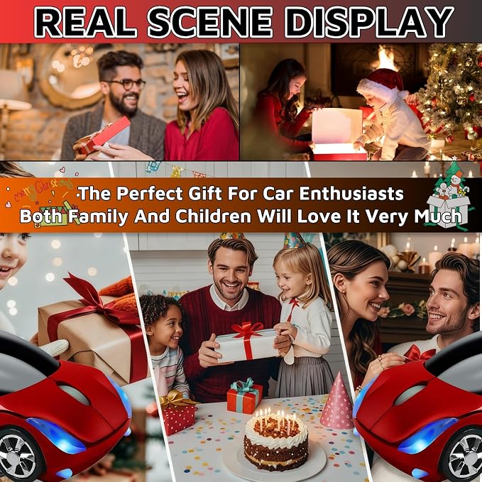HuGuWdy Cute Mouse Wireless Red,2.4G with USB Reciver 1600DPI Car Mouse for Computer Wireless USB for Laptop Computer Tablet for Windows for Mac OS for Her for Christmas(Red)