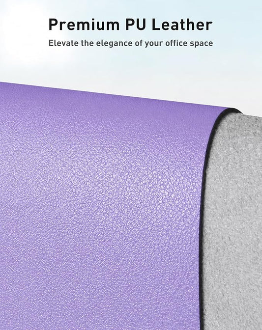 Aothia Faux Leather Desk Mat for Keyboard & Mouse (Light Purple, 42" x 17") | Creates One Clean Surface For Your Keyboard, Mouse And Laptop, Helping Keep Your Workspace Organized Every Day