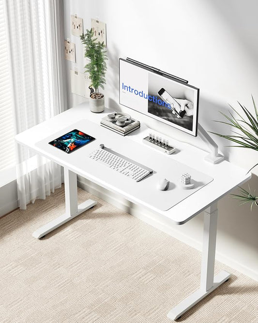 YSAGi Leather Desk Protector, Office Mat, Large Mouse Mat, Non-Slip PU Leather Blotter, Laptop Desk Mat, Waterproof Writing Pad for Office and Home(White, 42" x 17.2")