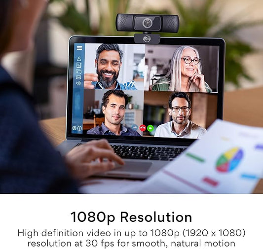 MEE Audio 201W 1080p HD Webcam with Mini Tripod, Wide Angle Lens, Microphone, Autofocus, Low Light Correction for Zoom Video Calling; USB Streaming Web Camera for Computer PC Mac Laptop Desktop