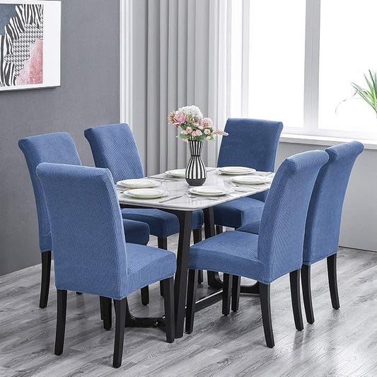 Stretch Chair Covers for Dining Room Set of 2, Removable Washable Dining Room Chair Covers, Dining Chair Slipcovers Seat Protector, Great for Home and Banquet Deecor (Periwinkle Blue, 2 Pack)