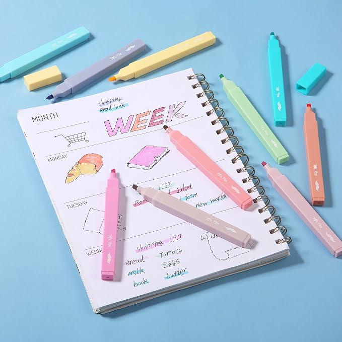 Mr. Pen- Aesthetic Highlighters No Bleed, 10 Pack, Pastel Colors | Chisel Tip, Cute Highlighters Assorted Colors for Journaling, Highlighting, Underlining, Fast Dry, Back to School Supplies