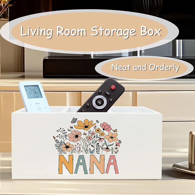 Nana Gifts for Grandma Pen Pencil Holder Organizer for Desk, Nana Grandma Gifts for Birthday from Grandkids, Grandmother Gift Wooden Box Block Sign for Home Bedroom Tabletop Decor