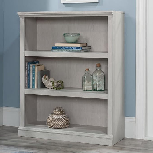 Sauder 3 Tier Book Shelf Wooden Bookcase Multipurpose Bookshelf for Home Office, Living Room, in Glacier Oak
