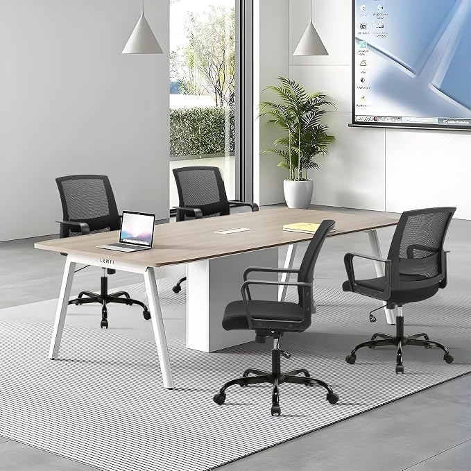 CLATINA Ergonomic Rolling Mesh Desk Chair with Executive Lumbar Support and Adjustable Swivel Design for Home Office Computer Black 10 Pack